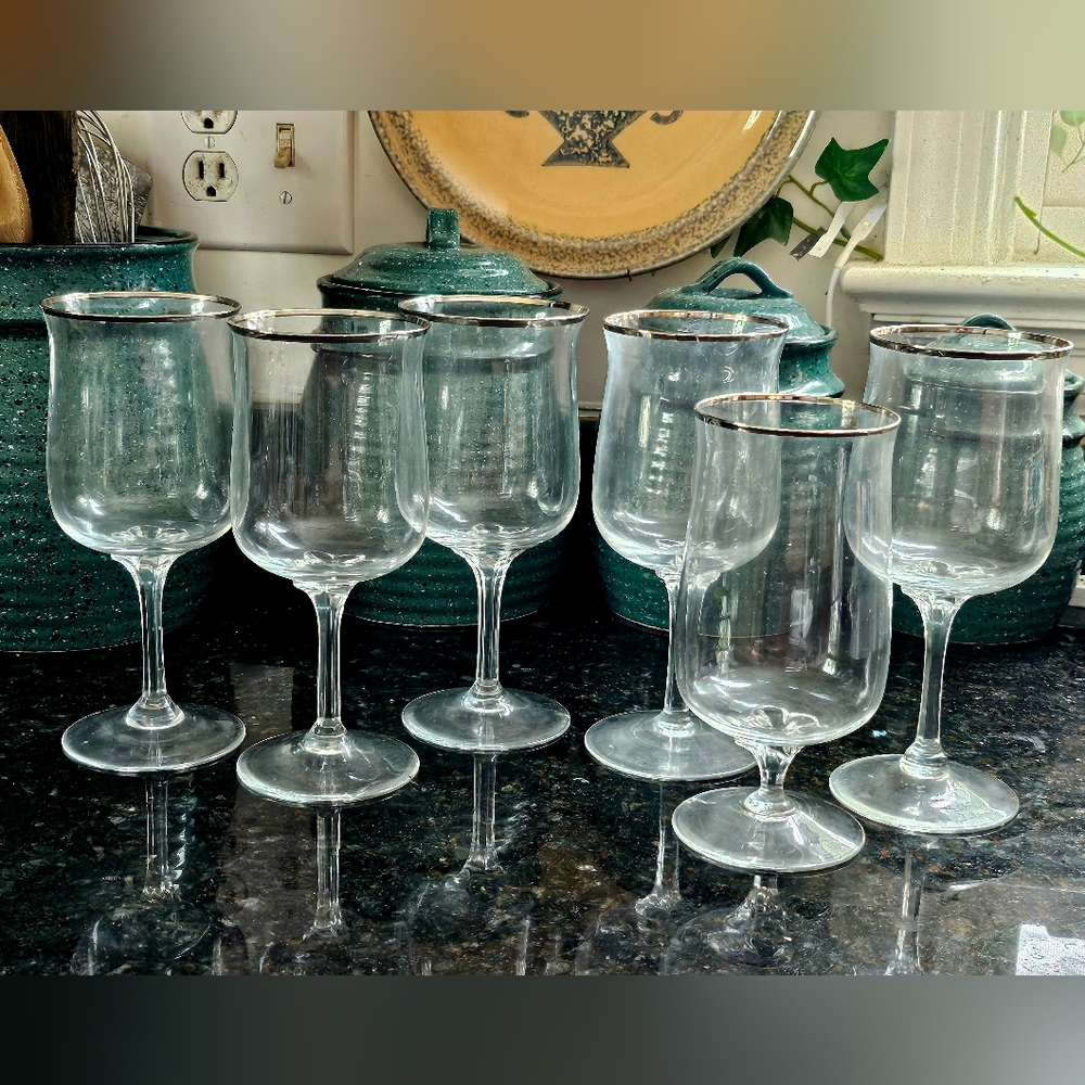 Lenox 1950s Vintage Platinum Rimmed Crystal